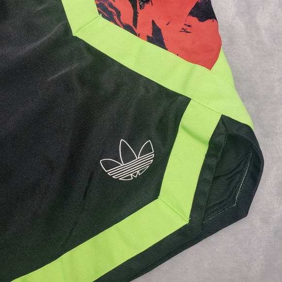 Adidas Festivo Men's M Basketball Shorts Black Neon Green Floral Athletic Long - Picture 13 of 16